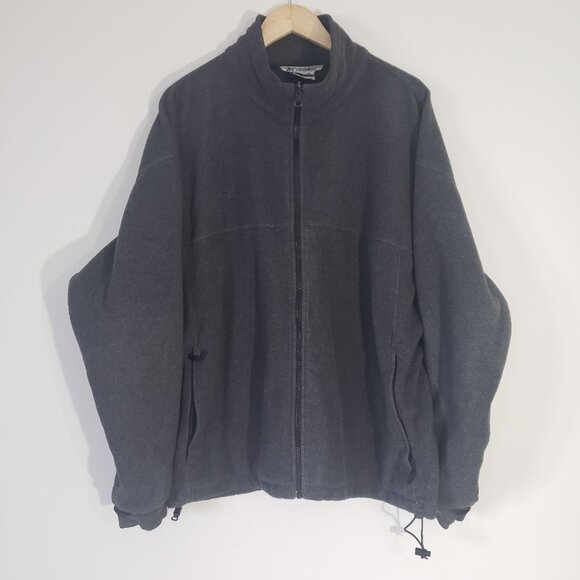 Vintage Columbia Mens XXL Core Interchange Black Full-Zip Fleece Jacket Outdoor - Picture 1 of 6